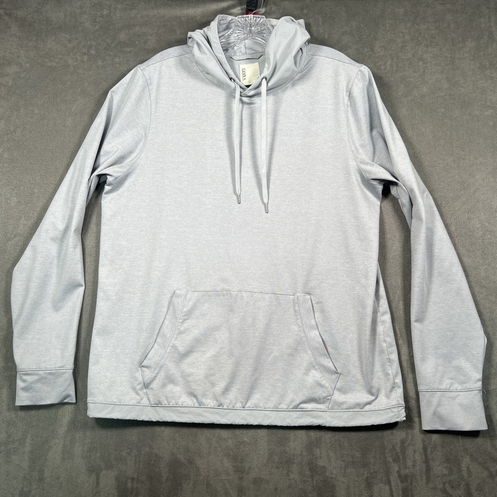 VUORI Sunday Element Hoodie Mens L Gray Performance Pullover Stretch Pockets